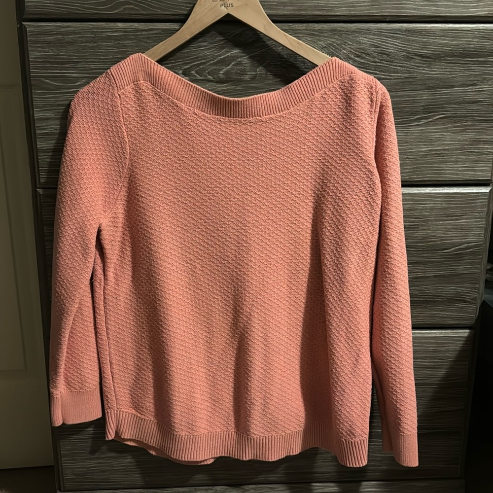Loft boatneck sweater XL pink/peach